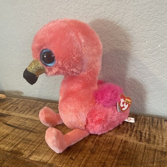 Ty Beanie Boos 9" GILDA the Pink Flamingo Plush Medium Buddy Tags Valentine Love - Picture 3 of 8